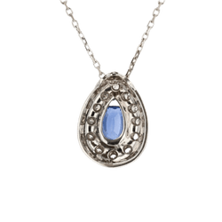 Collier Pendentif en or blanc, saphir et diamants - Castafiore