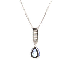 Collier Pendentif en or blanc, saphir et diamants - Castafiore