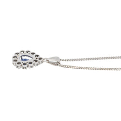 Collier Pendentif en or blanc, saphir et diamants - Castafiore