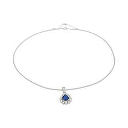 Collier Pendentif en or blanc, saphir et diamants - Castafiore