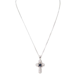 Collier Pendentif en or blanc, saphir et diamants - Castafiore