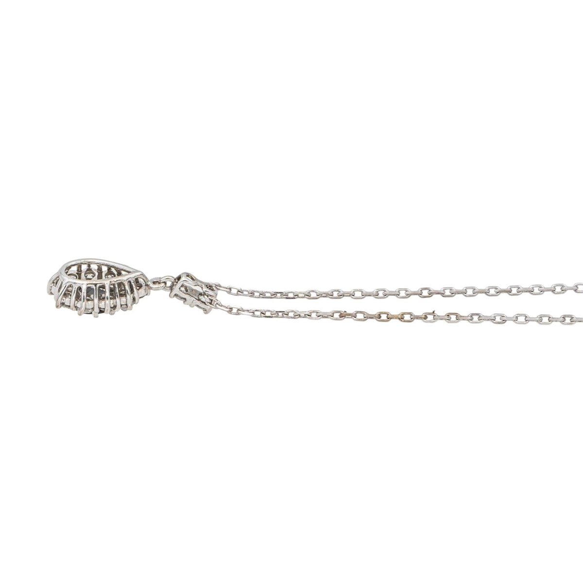 Collier Pendentif en or blanc, saphir et diamants - Castafiore