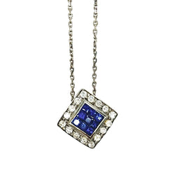 Collier Pendentif en or blanc, saphirs et diamants - Castafiore