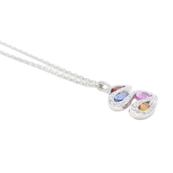 Collier Pendentif en or blanc, saphirs et diamants - Castafiore