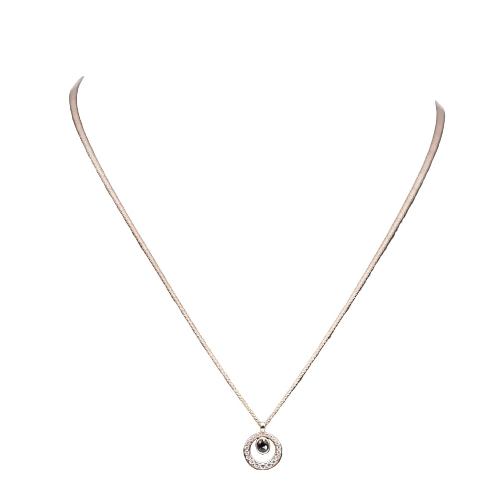 Collier Pendentif en or bleu, saphir et diamants - Castafiore