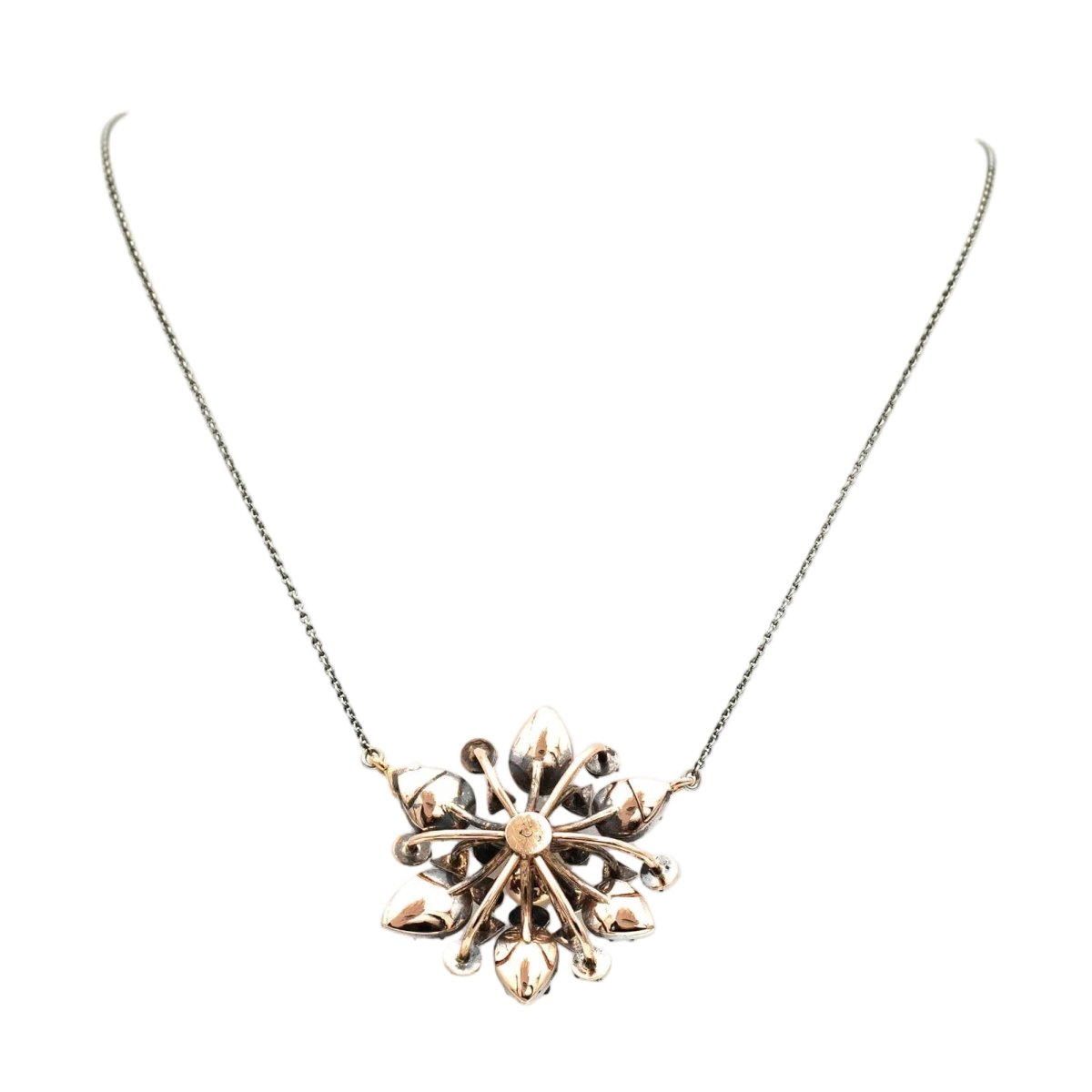 Collier Pendentif en or jaune, argent, rubis et diamants - Castafiore