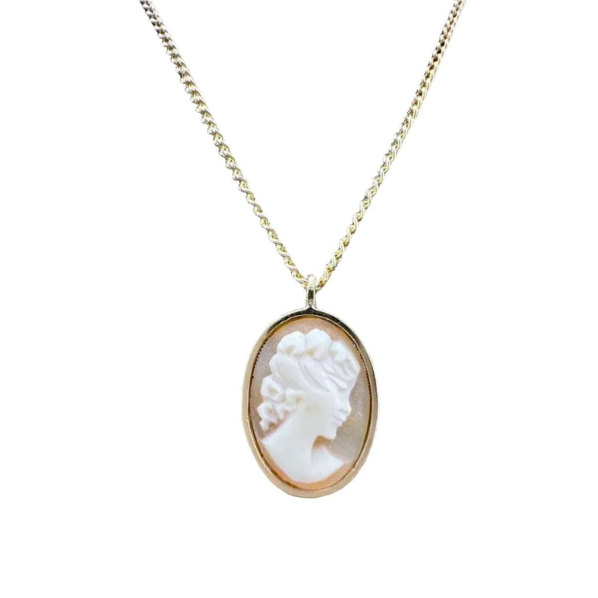 Collier Pendentif en or jaune, camée et agate - Castafiore