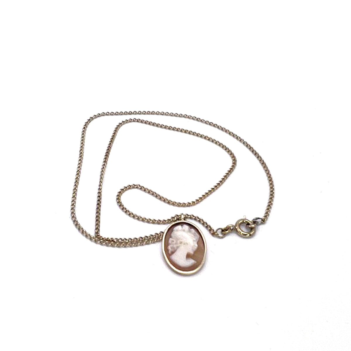 Collier Pendentif en or jaune, camée et agate - Castafiore