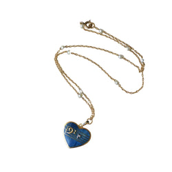 Collier Pendentif en or jaune, émail, perles et diamants - Castafiore
