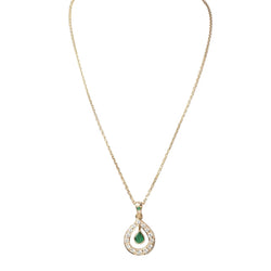 Collier pendentif en or jaune, émeraude et diamants - Castafiore
