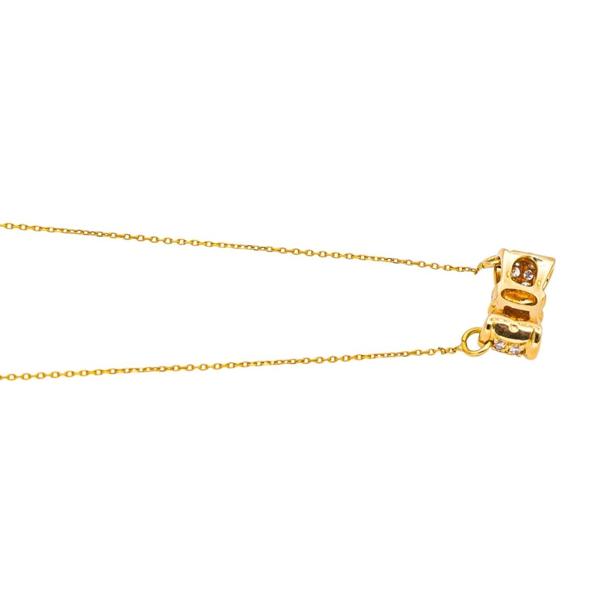 Collier Pendentif en or jaune, émeraudes et diamants - Castafiore
