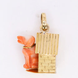 Collier Pendentif en or jaune et corail - Castafiore