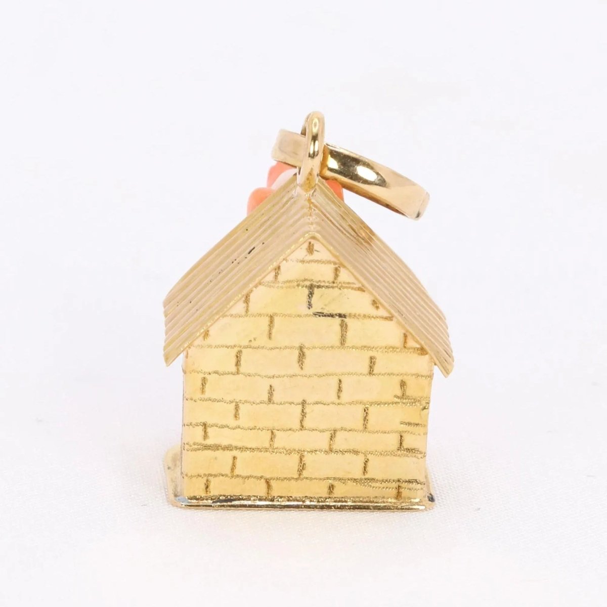 Collier Pendentif en or jaune et corail - Castafiore