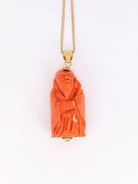 Collier Pendentif en or jaune et corail orange - Castafiore