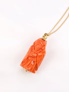 Collier Pendentif en or jaune et corail orange - Castafiore