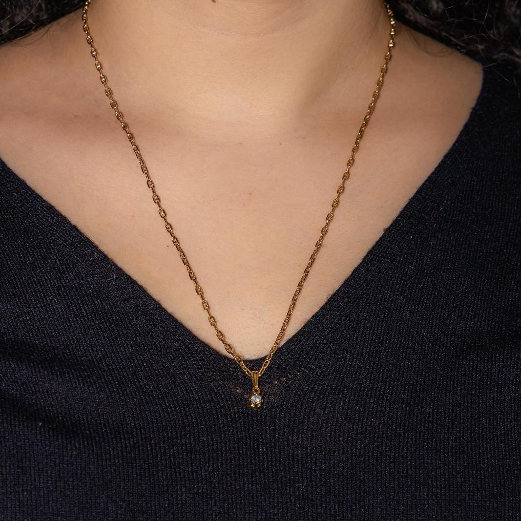 Collier Pendentif en or jaune et diamant - Castafiore