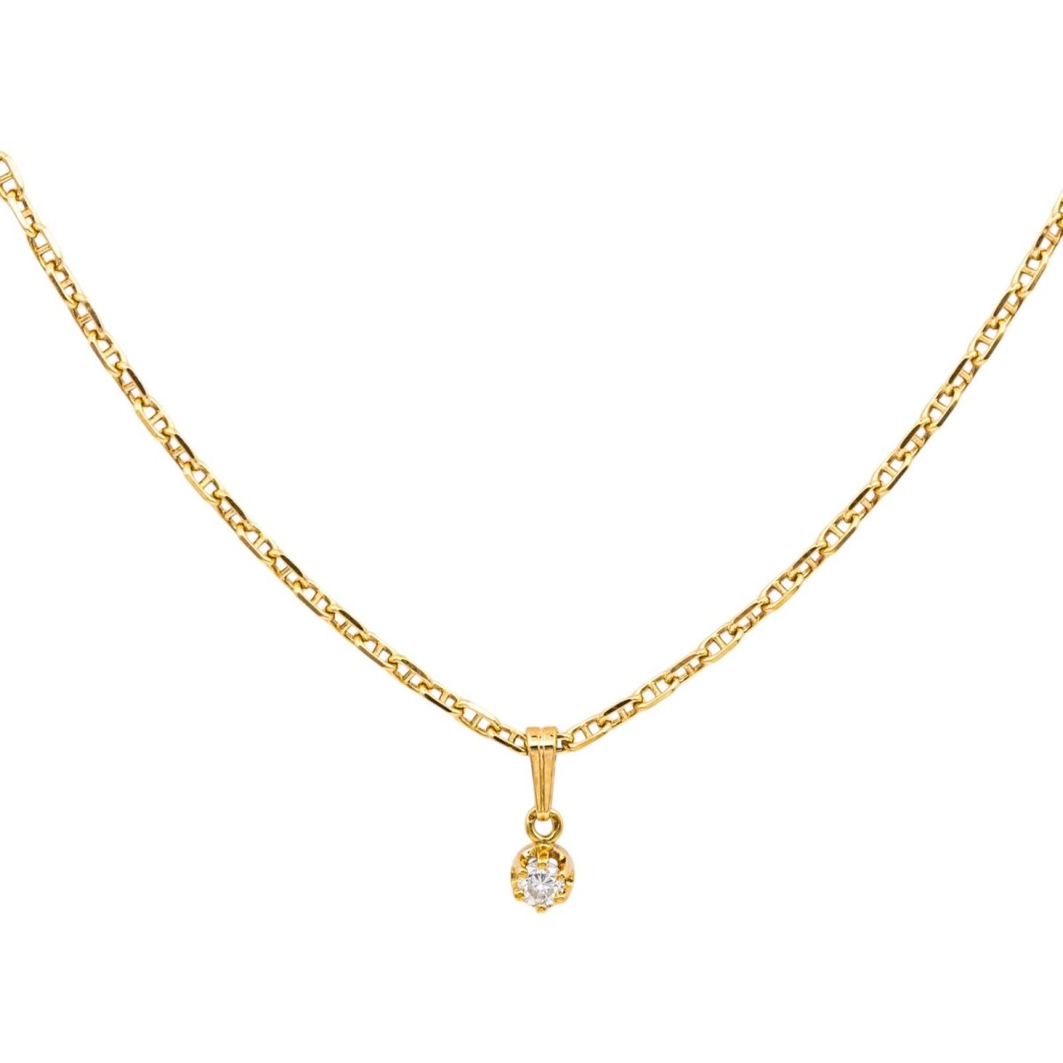 Collier Pendentif en or jaune et diamant - Castafiore
