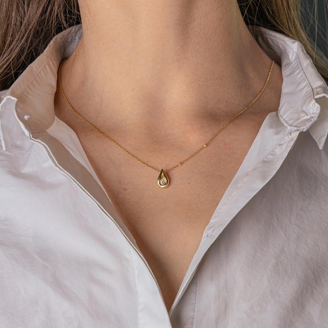 Collier Pendentif en or jaune et diamant - Castafiore
