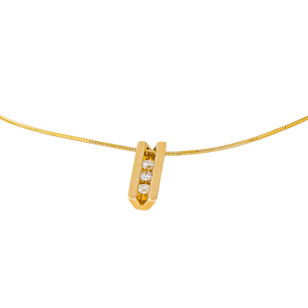 Collier Pendentif en or jaune et diamants - Castafiore