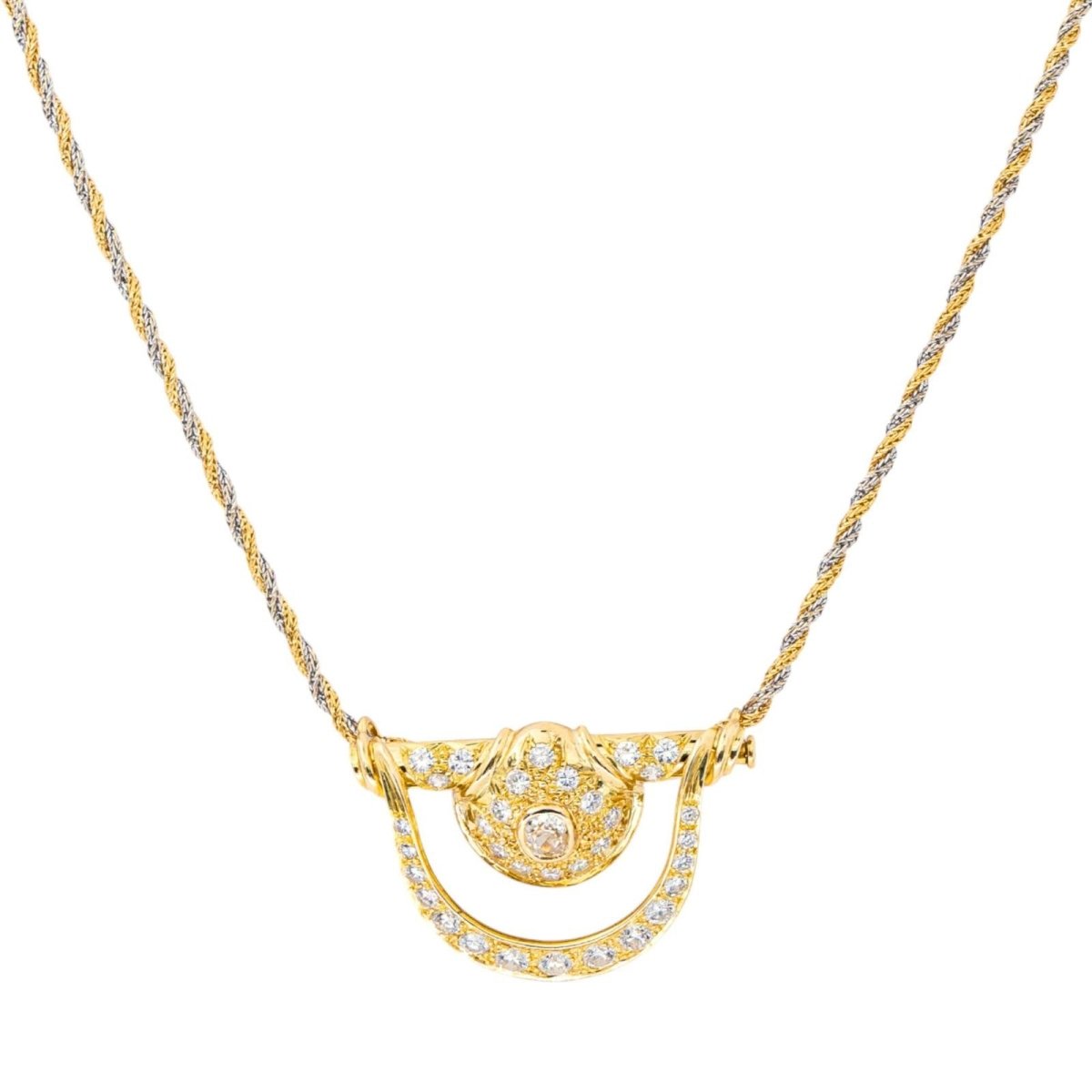 Collier Pendentif en or jaune et diamants - Castafiore