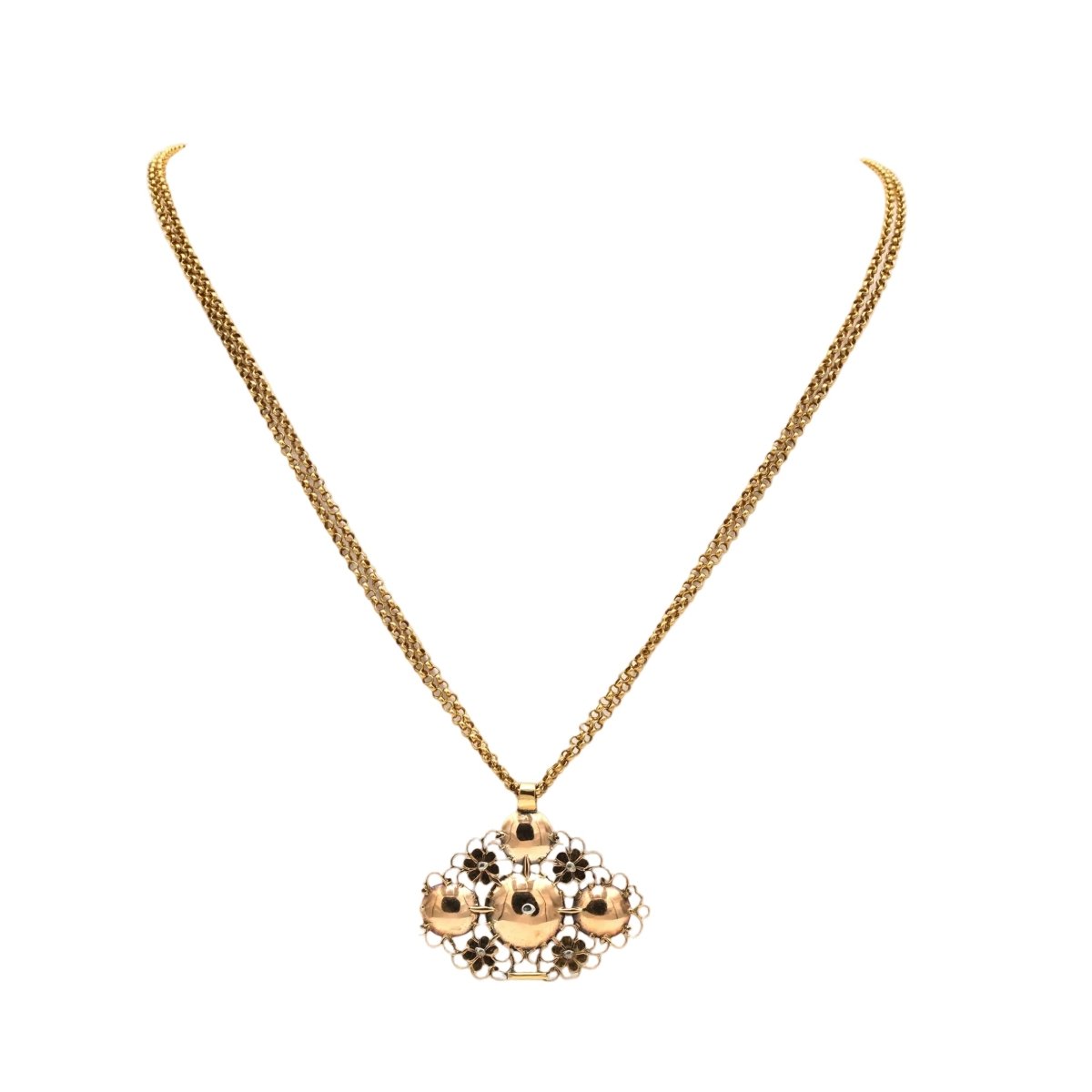 Collier Pendentif en or jaune et diamants - Castafiore