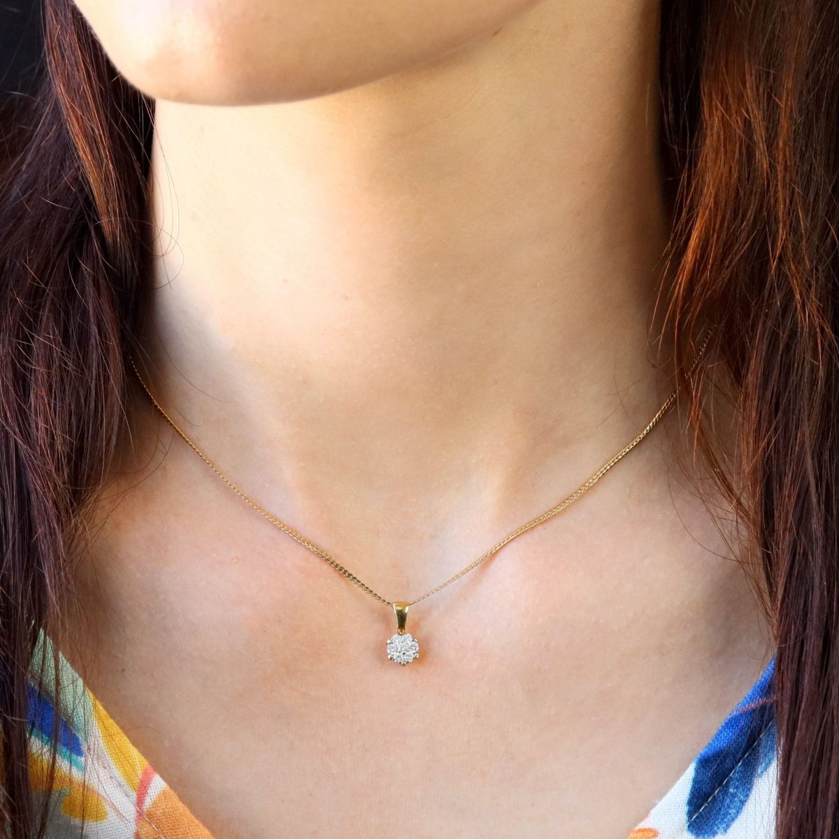 Collier Pendentif en or jaune et diamants - Castafiore