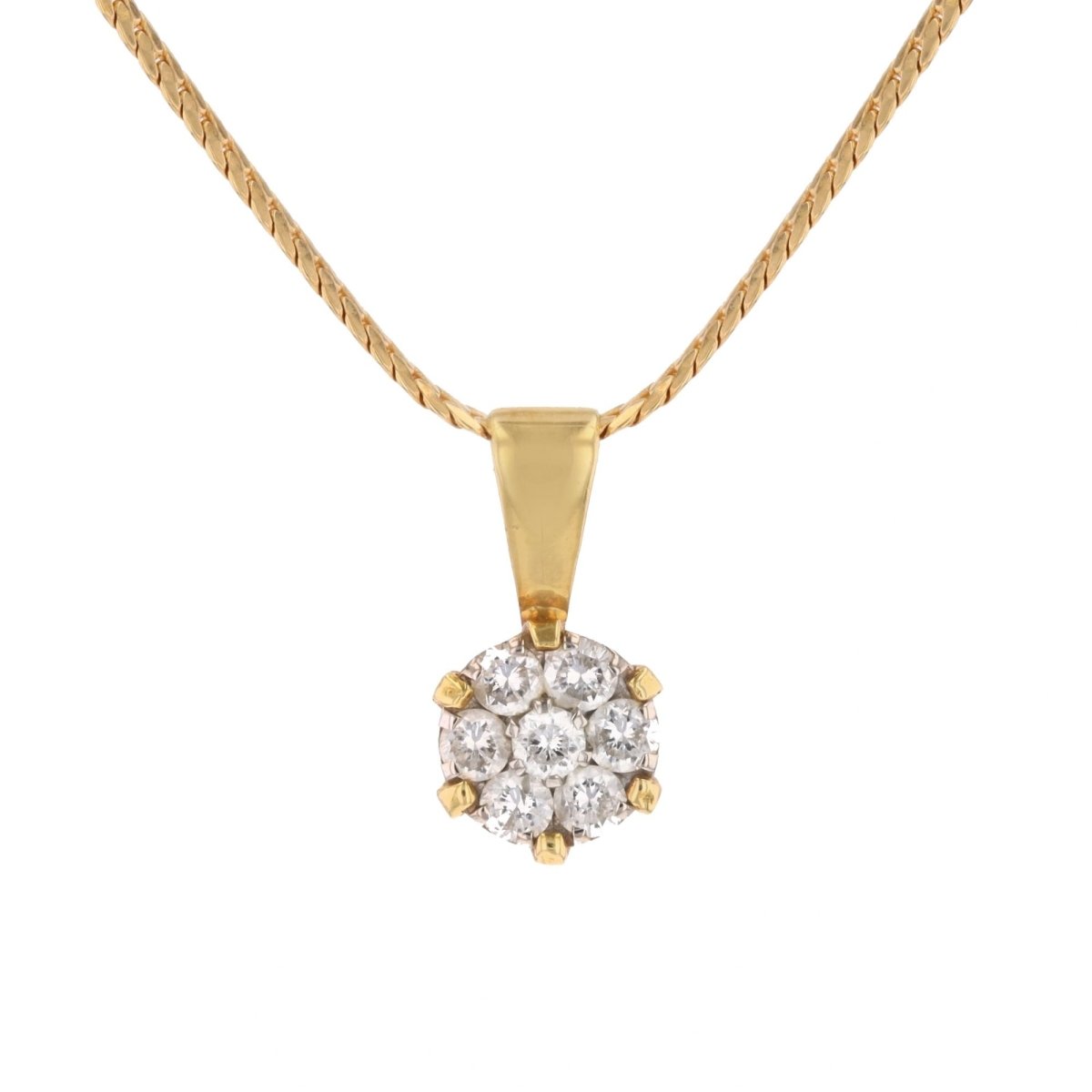 Collier Pendentif en or jaune et diamants - Castafiore