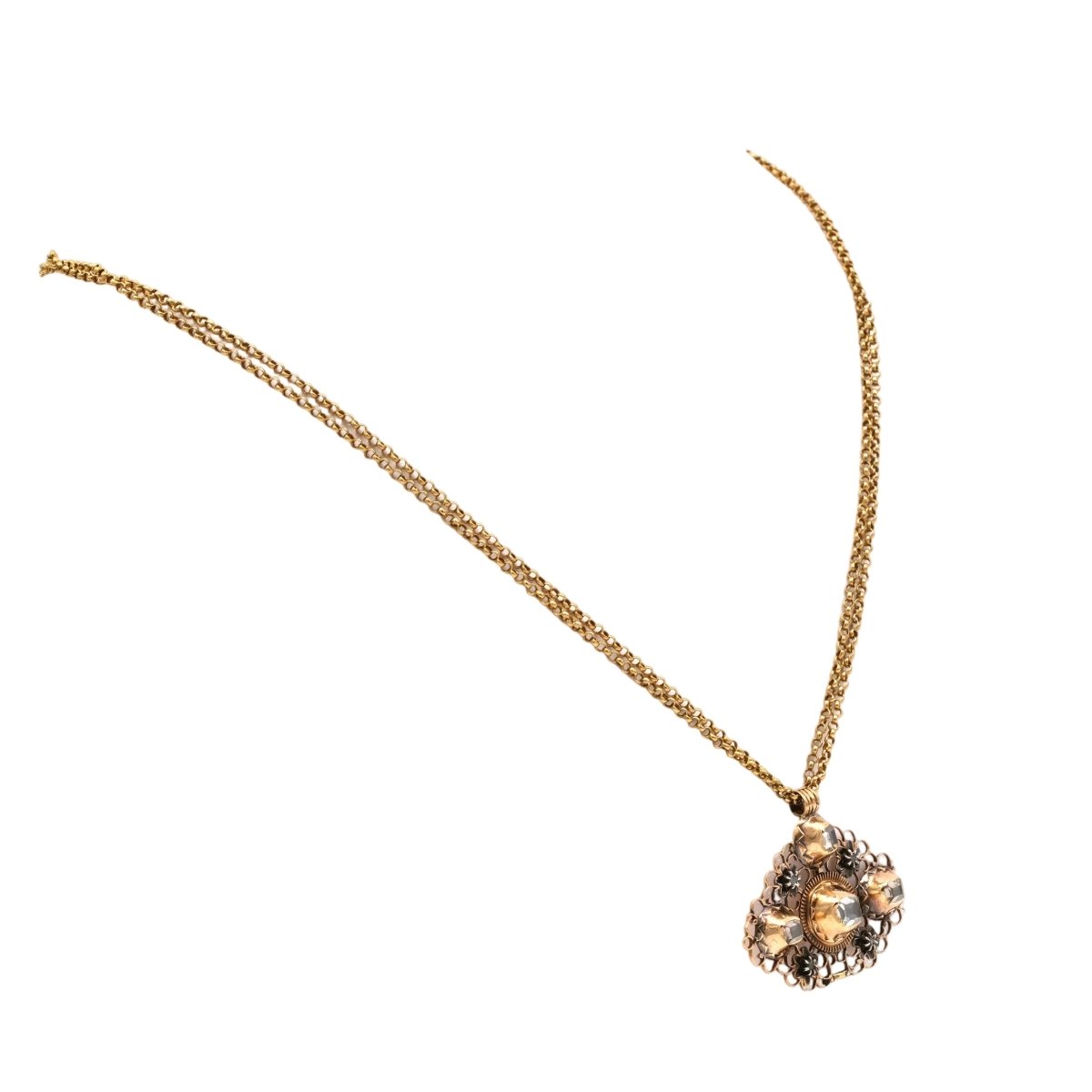 Collier Pendentif en or jaune et diamants - Castafiore