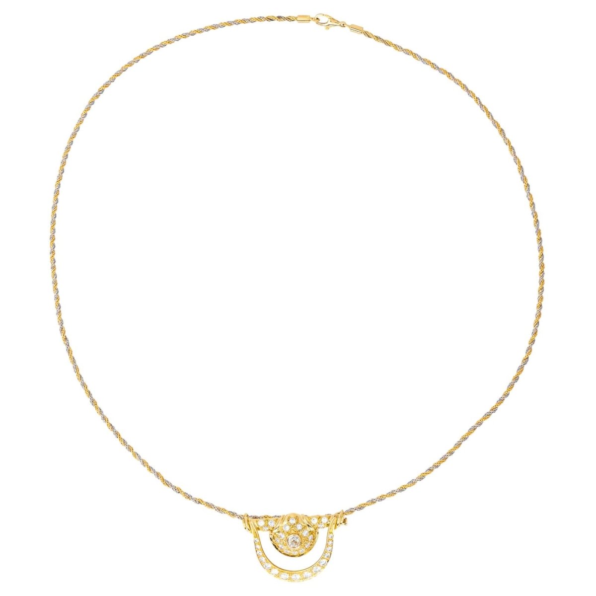 Collier Pendentif en or jaune et diamants - Castafiore