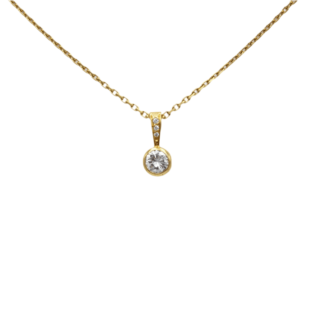 Collier Pendentif en or jaune et diamants - Castafiore