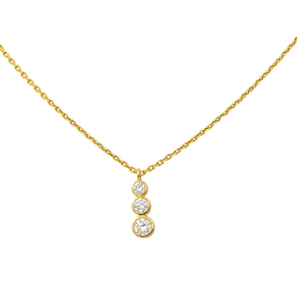 Collier Pendentif en or jaune et diamants - Castafiore