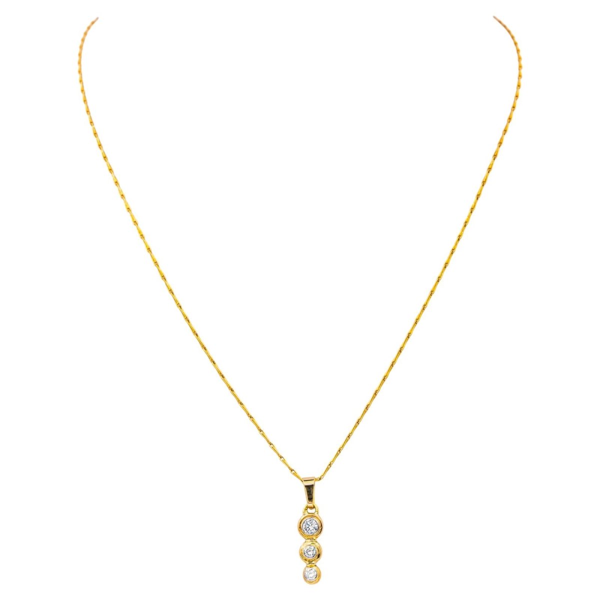 Collier Pendentif en or jaune et diamants - Castafiore