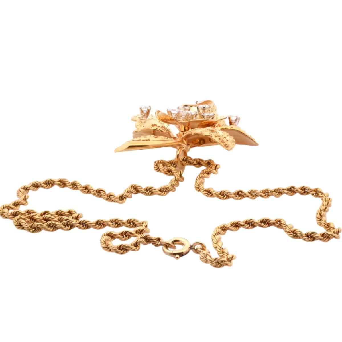 Collier Pendentif en or jaune et diamants - Castafiore