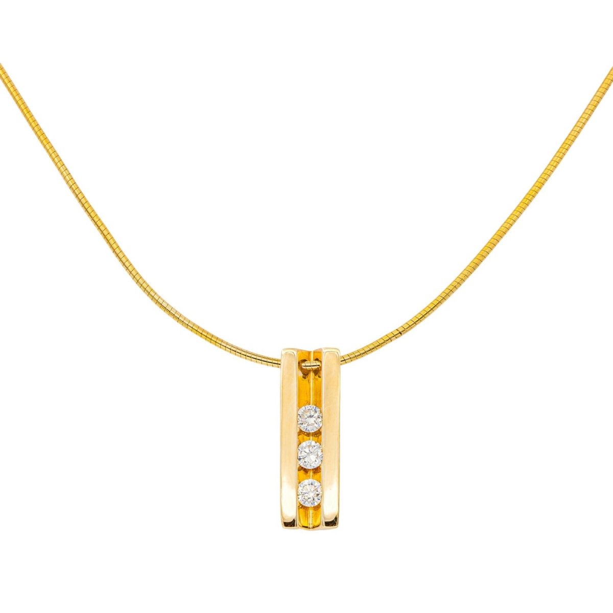 Collier Pendentif en or jaune et diamants - Castafiore