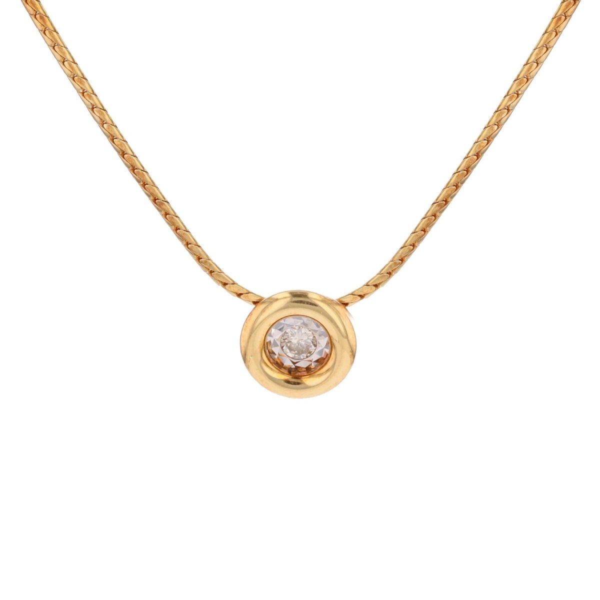 Collier Pendentif en or jaune et diamants - Castafiore