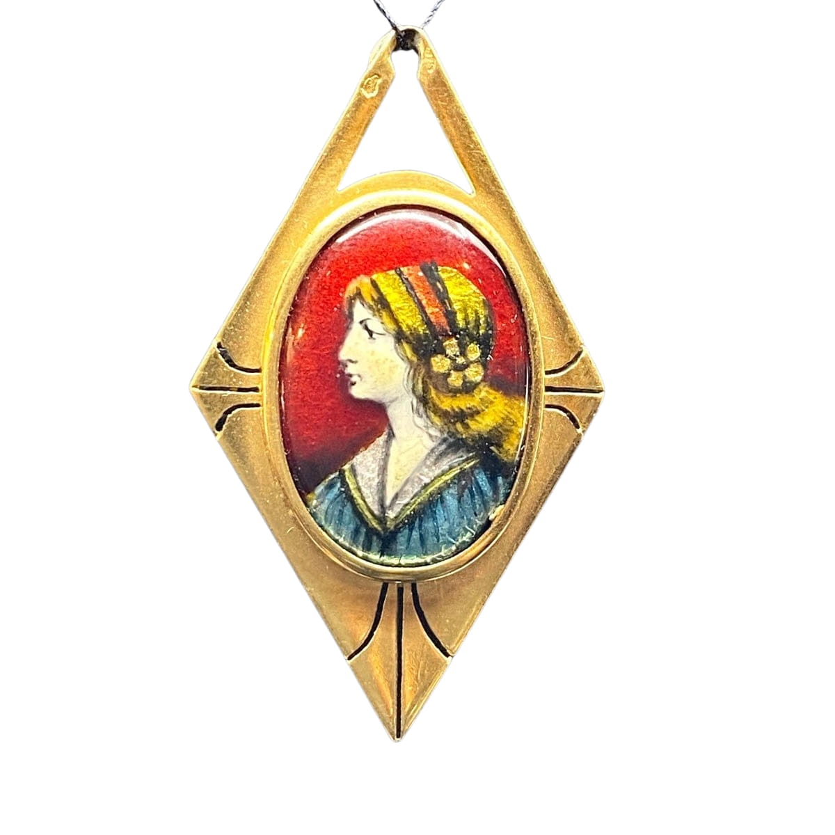 Collier Pendentif en or jaune et émail - Castafiore