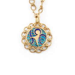 Collier Pendentif en or jaune et émail - Castafiore