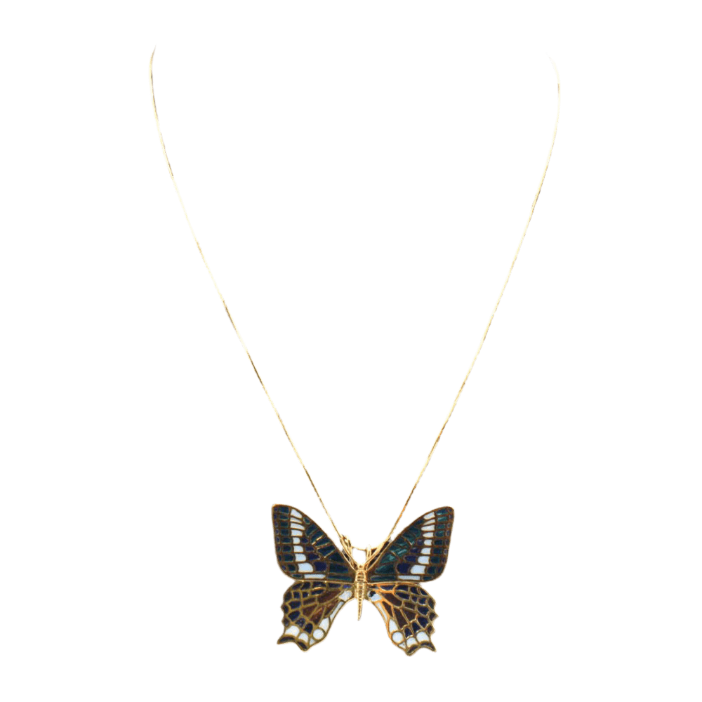 Collier Pendentif en or jaune et émail - Castafiore