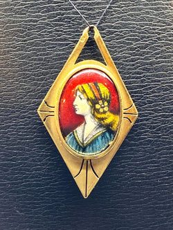 Collier Pendentif en or jaune et émail - Castafiore