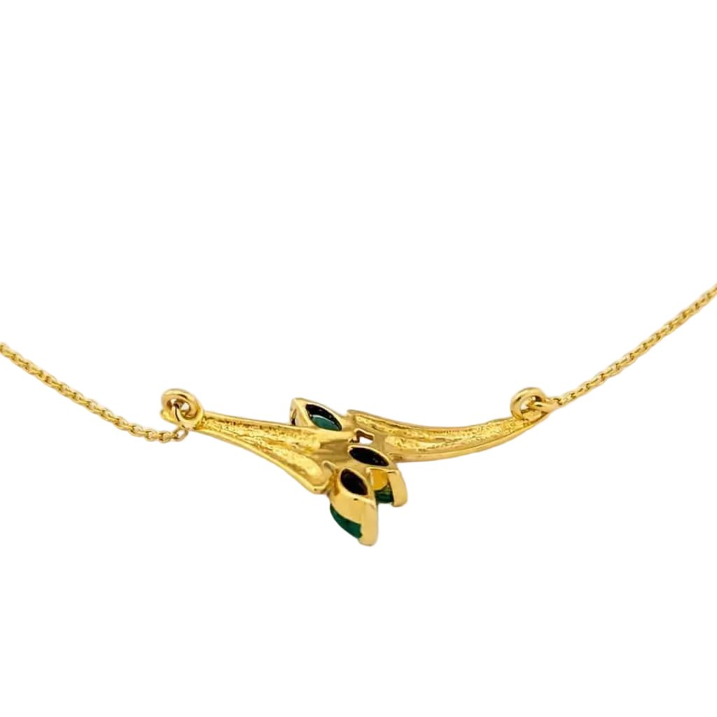 Collier Pendentif en or jaune et émeraudes - Castafiore