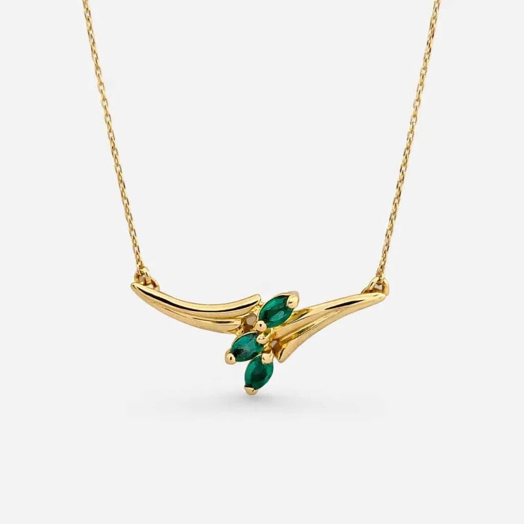 Collier Pendentif en or jaune et émeraudes - Castafiore
