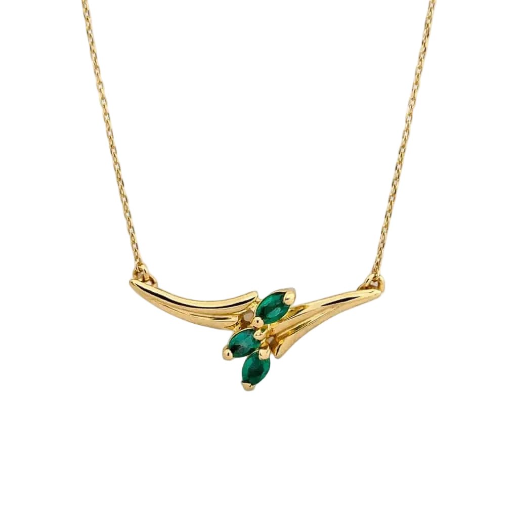 Collier Pendentif en or jaune et émeraudes - Castafiore