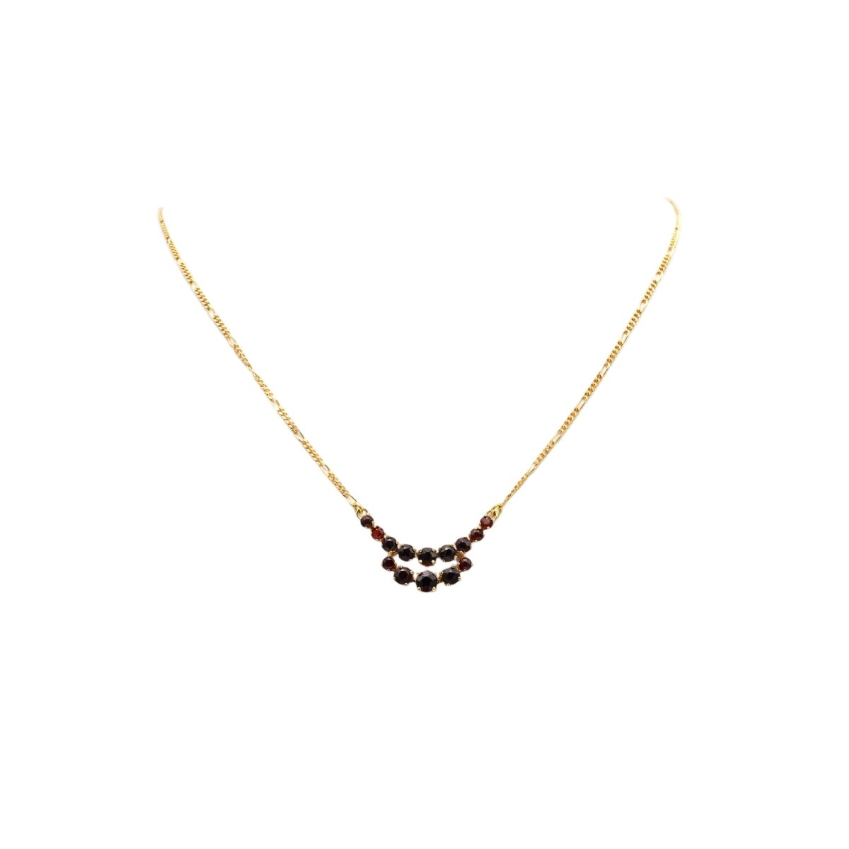 Collier Pendentif en or jaune et grenats - Castafiore