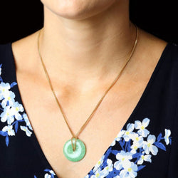 Collier Pendentif en or jaune et jade - Castafiore