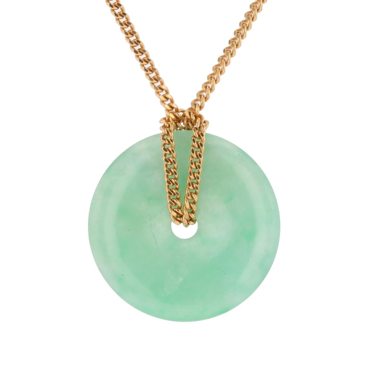 Collier Pendentif en or jaune et jade - Castafiore