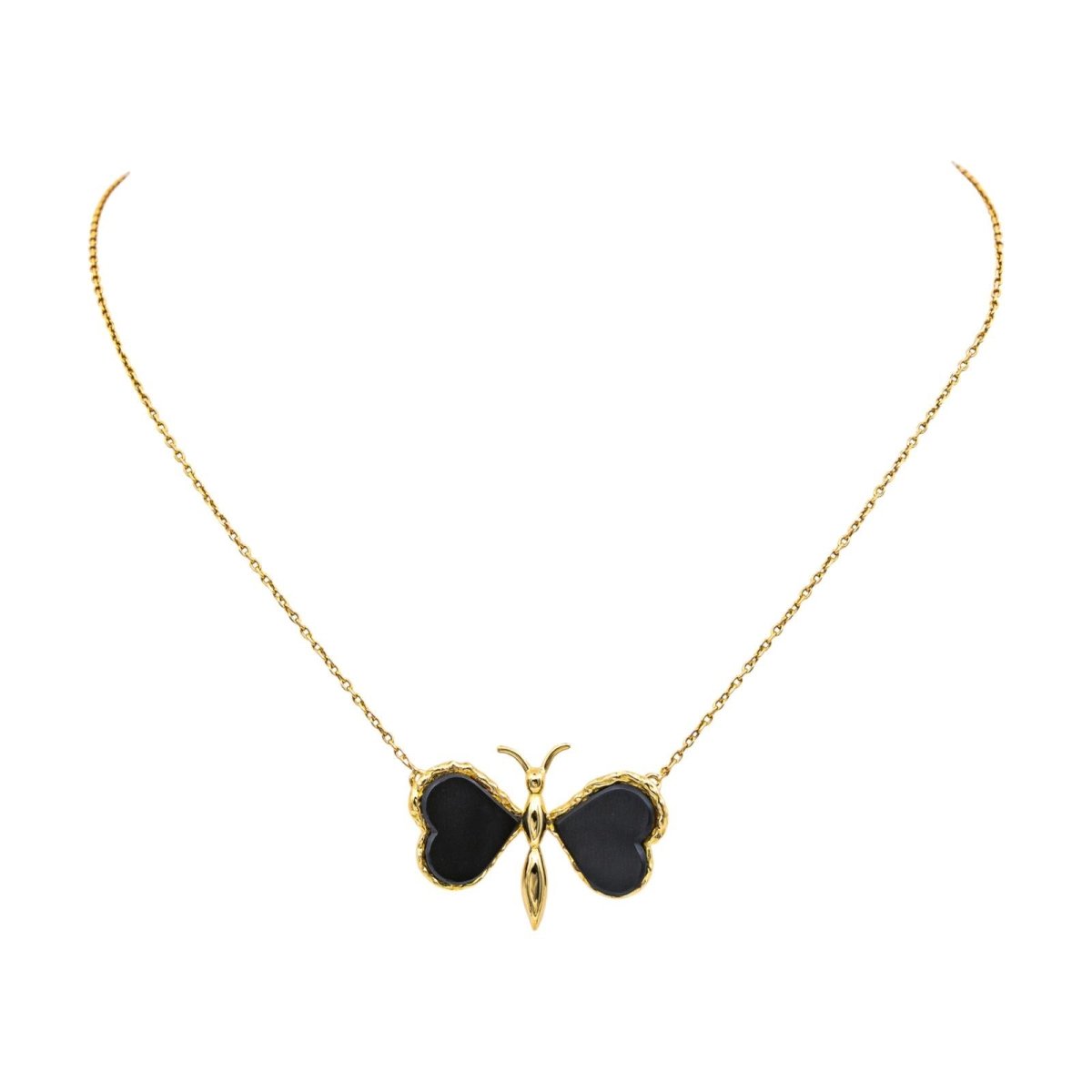 Collier Pendentif en or jaune et onyx - Castafiore