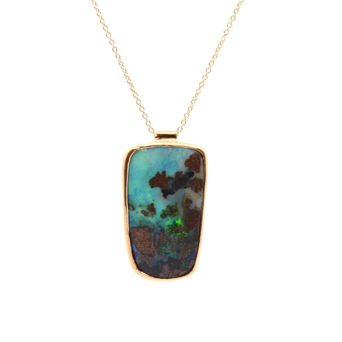 Collier Pendentif en or jaune et opale - Castafiore