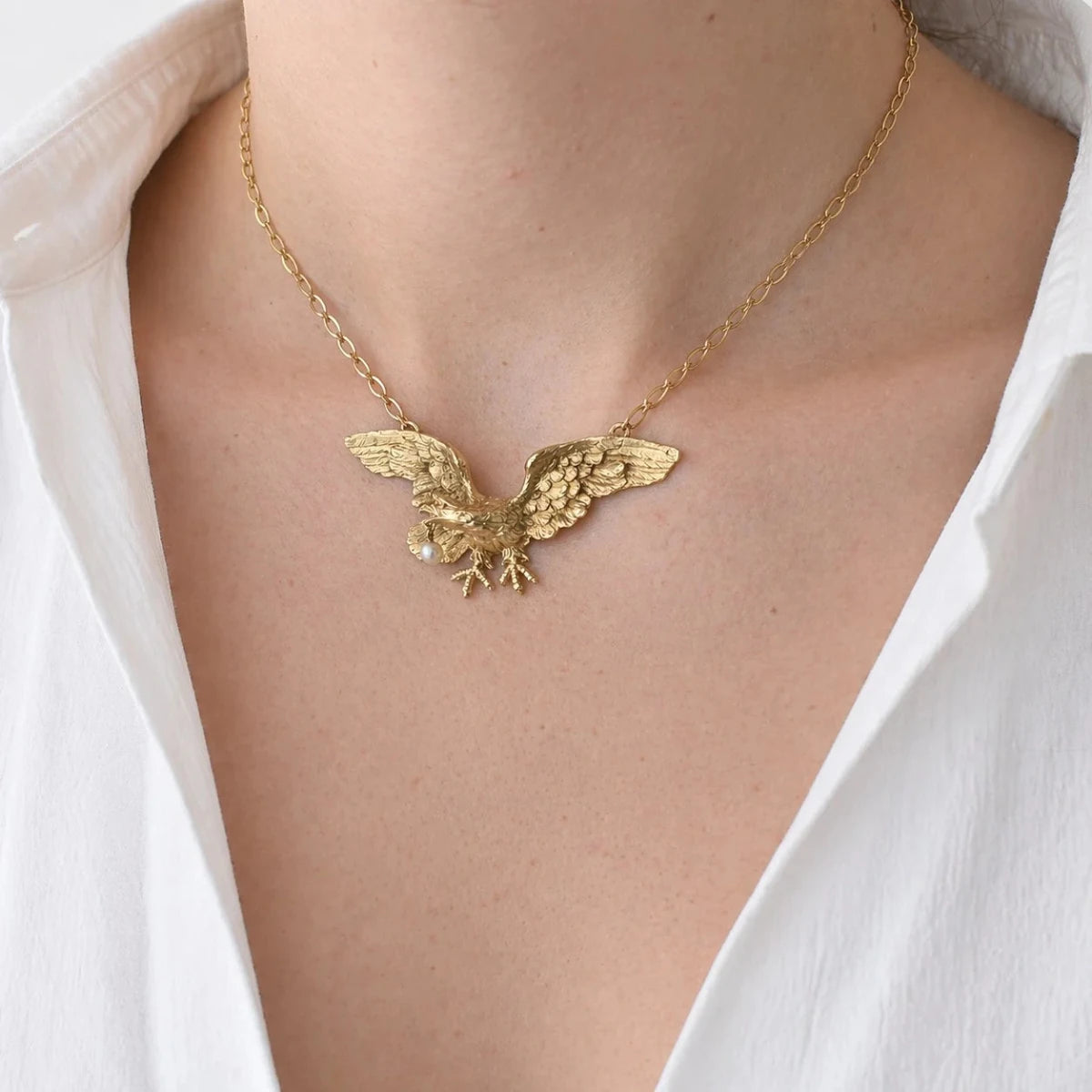 Collier Pendentif en or jaune et perle - Castafiore