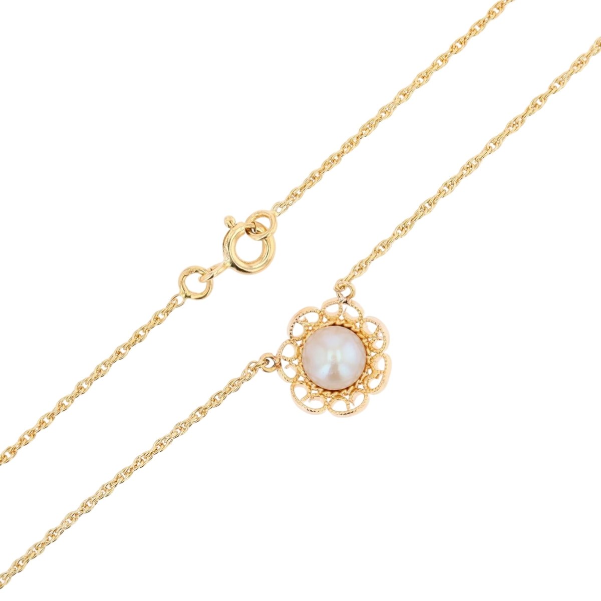 Collier Pendentif en or jaune et perle - Castafiore