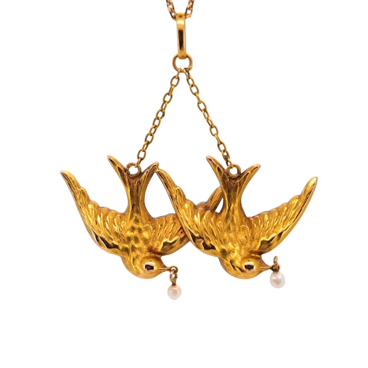 Collier Pendentif en or jaune et perles - Castafiore